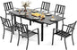 MFSTUDIO Patio Dining Set for 6, Outdoor Dining Set with Expandable Table, 7 Piece Metal Patio Furniture Set, Patio Table and Chairs Set for Deck Backyard Poolside Garden