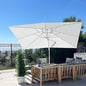 PURPLE LEAF 9' × 11.5' Patio Umbrella White Cantilever Umbrella Aluminum Square Outdoor Offset Umbrella Hanging Windproof with 360° Rotation for Garden Deck Pool, White