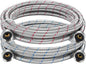 15FT Long Stainless Steel Washing Machine Hoses for Hot and Cold Water Supply Hoses with 3/4'' Standard NPT Connections Burst-proof No-leak Washing Machine Hoses 2 Pack by Fetechmate