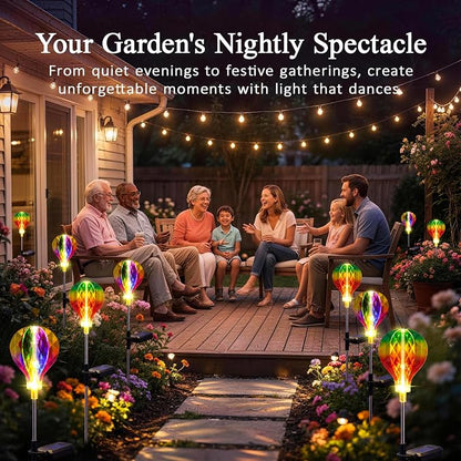 Solar Garden Lights Outdoor Decor, 2 Pack Solar Lights Outdoor Decorative Waterproof with Unique 3D-Cut Design, Garden Stake Light for Yard Patio Pathway Lawn Decorations, Gifts for Mom Women