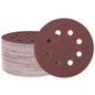 HARFINGTON 100 Pcs 5 Inch Sanding Discs, 40 Grit Hook and Loop Sandpaper, 8-Hole Aluminum Oxide Orbital Sander Sandpaper for Woodworking Automotive Metal Polishing, Red