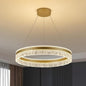 MADEM Modern Gold Led Pendant Light,36W Dimmable LED Chandelier Lighting Fixture, 1 Ring Circular Hanging Led Pendant Lighting for Living Room Dining Room Kitchen Island Foyer Office