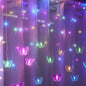 Curtain Butterfly String Light 20Ft 120LED Window USB Fairy Lights 24 Butterfly 8 Modes with Remote Control for Room Bedroom Patio Party Wedding Holiday Christmas Decoration (Pastel)