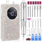 SAVILAND Professional Nail Drill 40000 RPM: Portable Electric Nail Drill Kit File Machine with Ceramic Nail Bits Sanding Bands for Acrylic Nail Gel Polish Manicure Salon Home Use, Glitter