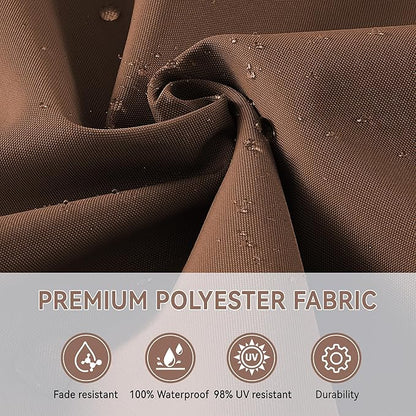 10' X 10' Cantilever Patio Umbrella Outdoor with Base Included Heavy Duty Double Top Windproof Square Offset Umbrellas with 360-degree Rotation for Pool Deck Backyard, Brown