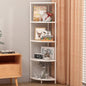 5 Tier Corner Shelf Stand, 44.1" Kitchen Shelf Organizer with Metal Frame, Small Corner Shelf for Bathroom Organization & Storage, Marble White Corner Shelf for Kitchen Decor Accessories