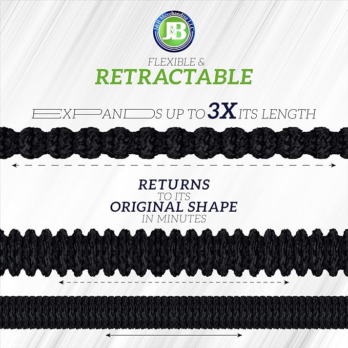 J&B XpandaHose 50ft Expandable Garden Hose with Holder - Heavy Duty Superior Strength 3750D - 4 -Layer Latex Core - Extra Strong Brass Connectors and 10 Spray Nozzle w/Storage Bag (Black 50)