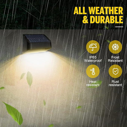 18 Pack Brighter Solar Fence Lights RGB 8 Colors Dusk to Dawn Deck Light Fence Solar Lights Outdoor IP65 Waterproof Solar Outdoor Lights for Step Patio Backyard Railing Wall, Black