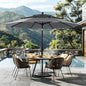 Sophia & William 10ft 3 Tier Auto-tilt Patio Umbrella, Outdoor Double Vented Umbrella with Crank, Grey