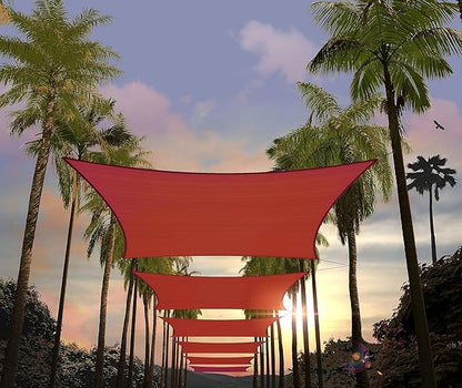 Amgo Custom Size 6' x 9' Red Rectangle Square Sun Shade Sail UPF50+ AGTAPR1620, Order to Make Canopy Awning, 95% UV Blockage, Water & Air Permeable, Commercial and Residential (We Customize)