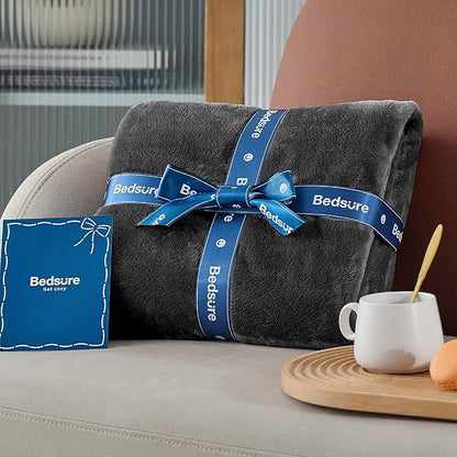Bedsure GentleSoft Fleece Bed Blankets Full Size Charcoal - Soft Lightweight Plush Fuzzy Cozy Luxury Blanket Microfiber, 84x90 inches