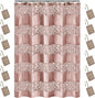 Zahari Home 13pc Sinatra Bathroom Shower Curtain Set - Blush Luxury Fabric With 12 Hooks - Unique Design Bling