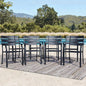 Patio Dining Chairs Set of 8, Black Stackable Outdoor Dining Chairs with Armrest and Wide Back, Wrought Iron Patio Furniture Chairs for Lawn, Backyard, Garden & Deck, Supports 300 LBS