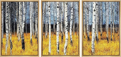 wall26 Framed Aspen Trees Fall Colors - Canvas Art Wall Art - 24"x36"x3 Natural