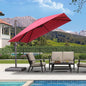 PURPLE LEAF 10 Feet Patio Cantilever Umbrella Square Outdoor Umbrella with 360° Rotation and Aluminum Offset Hanging for Garden Backyard Pool, Terra