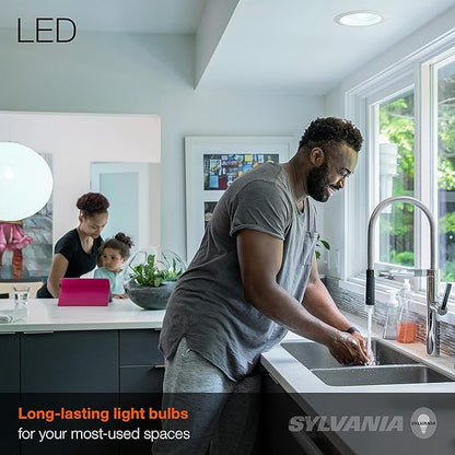 Sylvania LED Flood BR30 Light Bulb, 65W=8W, 10 Year, Medium Base, 650 Lumens, Dimmable, 5000K, Daylight - 2 Pack (73956)