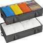 2-Pack Under Bed Storage Containers, 8 Inches Tall Underbed Clothes Storage Organizer Bin with Sturdy Sidewalls/Bottom, Under the Bed Storage Bags 2 Storage Bins, Black