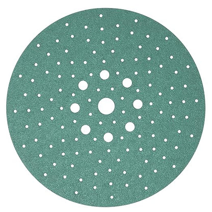 Serious Grit - 225mm 9-Hole 40 Grit Drywall Sanding Discs - Fits Festool Planex LHS 225 Sanders - Heavy-Duty Hook & Loop Film Abrasives - Dust-Free Multi-Hole Drywall Sander Sandpaper - 15 Pack