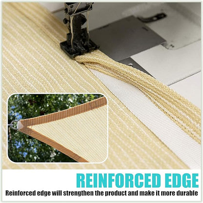Amgo Custom Size 7' x 16' White Rectangle Square Sun Shade Sail UPF50+ AGTAPR1620, Order to Make Canopy Awning, 95% UV Blockage, Water & Air Permeable, Commercial and Residential (We Customize)
