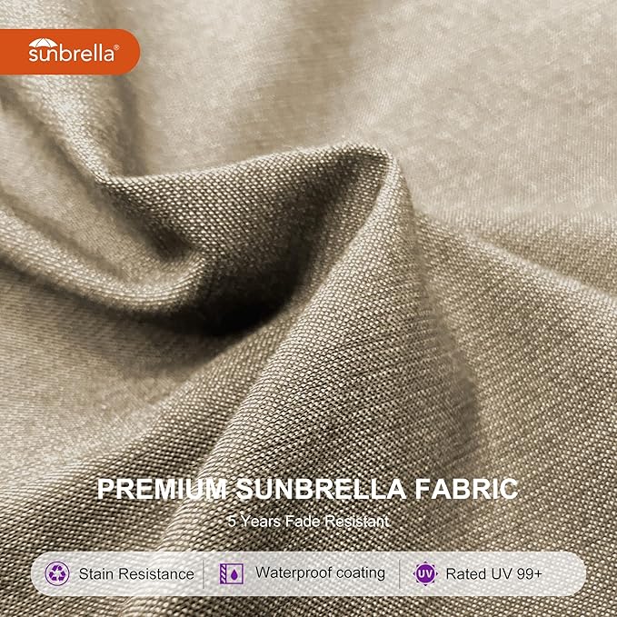 PURPLE LEAF 12ft Patio Umbrella Outdoor Square Umbrella Large Cantilever Umbrella Windproof Offset Heavy Duty Sun Garden Deck Pool Patio, Spectrum Sand