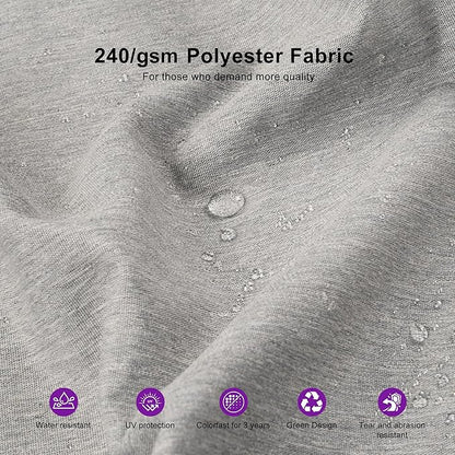 PURPLE LEAF 9' X 12' Double Top Cantilever Patio Umbrella Deluxe Large Outdoor Umbrella Rectangle Offset Umbrella with Fade Resistance for Garden Deck Pool Patio, Pebble Grey