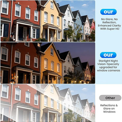 【2 Pack】 Window Cameras with 32GB SD Cards, 2K 3MP Indoor Cameras for Home Security, AI Starlight Color Night Vision, Easy Install & Use, 24/7 Recording, Support 5GHz & 2.4GHz WiFi
