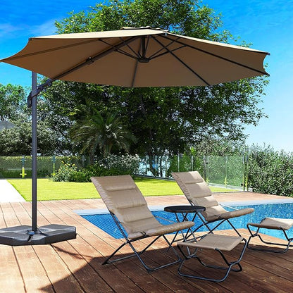 Abba Patio 10FT Vienna Offset Patio Umbrella Outdoor Cantilever Umbrella with 360° Rotation Design and Easy Tilt Adjustment UV 50+ Protection 8 Ribs for Backyard Garden Deck Pool Patio, Brown