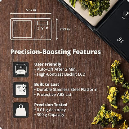 Greater Goods Precision Pocket Scale - 300 x 0.01g, Digital Milligrams Scale with 6 Units for Jewelry, Coins, Herbs, Food and Small Precise Things